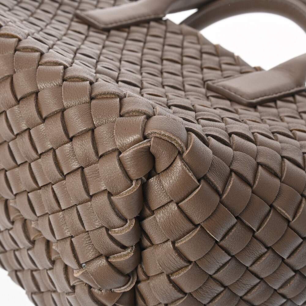 BOTTEGA VENETA Intrecciato Cabamini Taupe Gray Lambskin Handbag - Picture 6 of 9